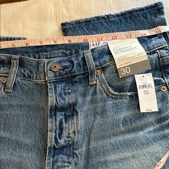 New GAP High Rise Cheeky Straight Size 30 Long medium blue - Picture 5 of 12